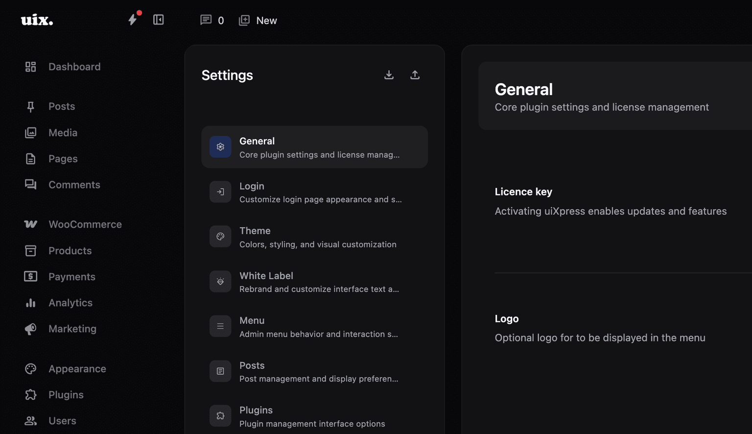 Comprehensive settings interface with all customization options