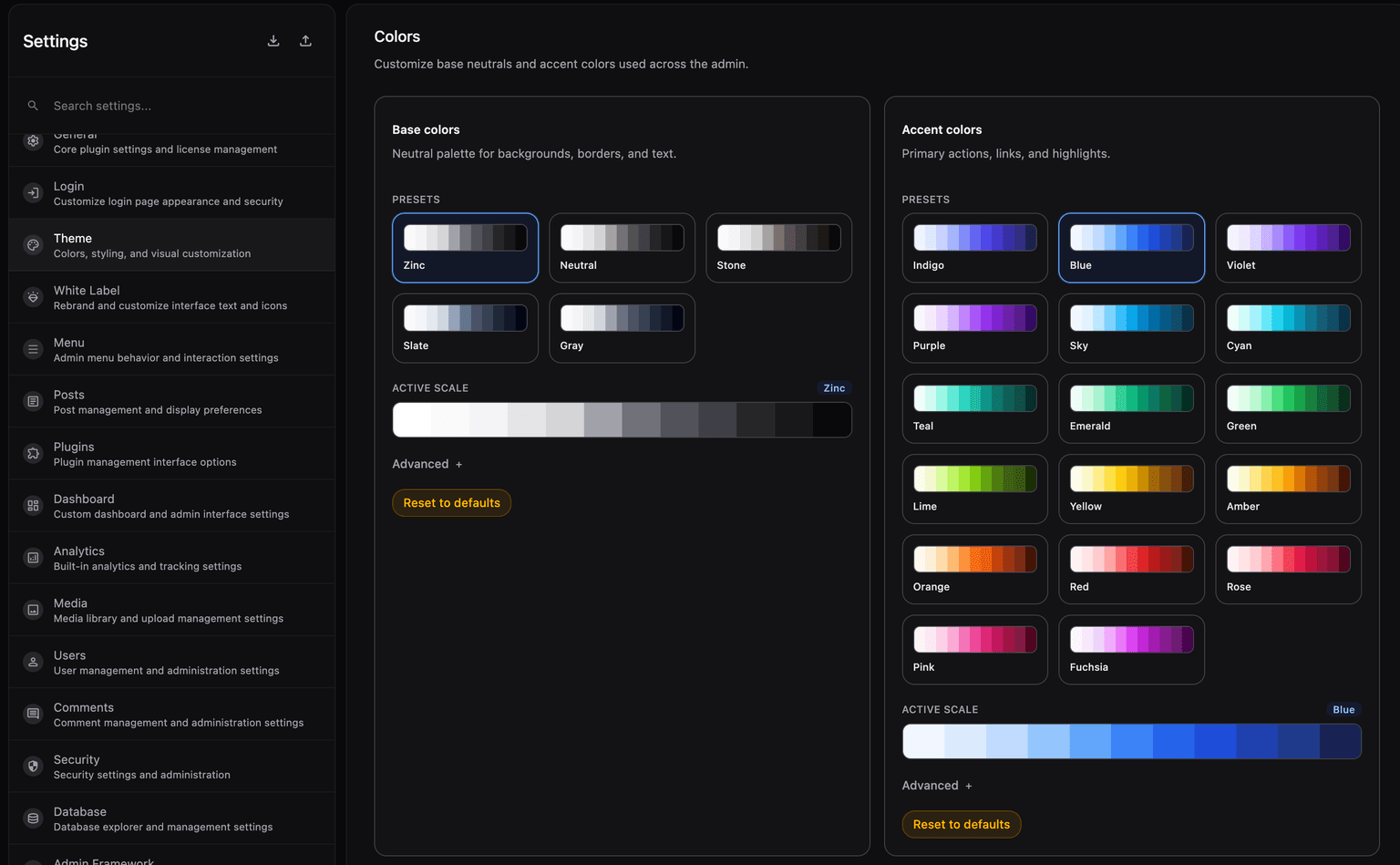 WordPress classic dark mode