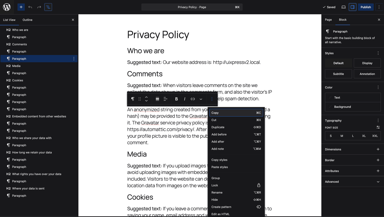 WordPress admin dark mode that actually works.
