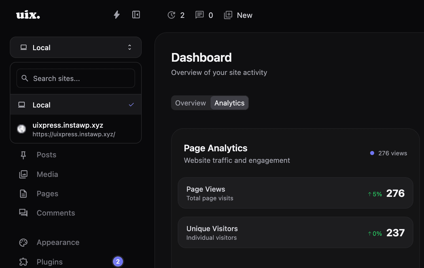 Manage multiple WordPress sites from one admin.